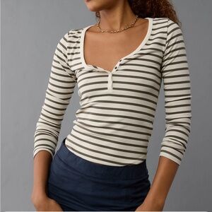 AE Long Sleeve Henley T Shirt